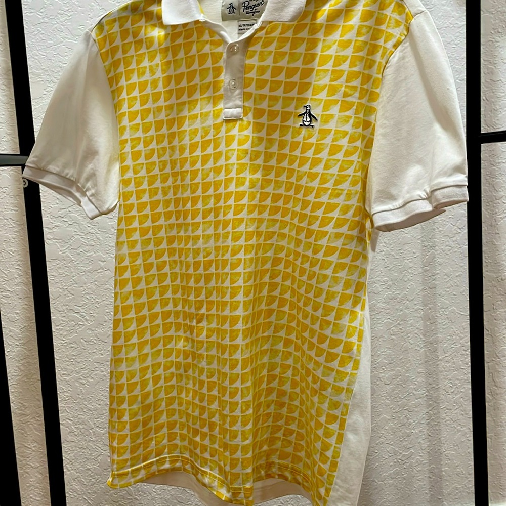 Men’s polo Penguin yellow/white in the back